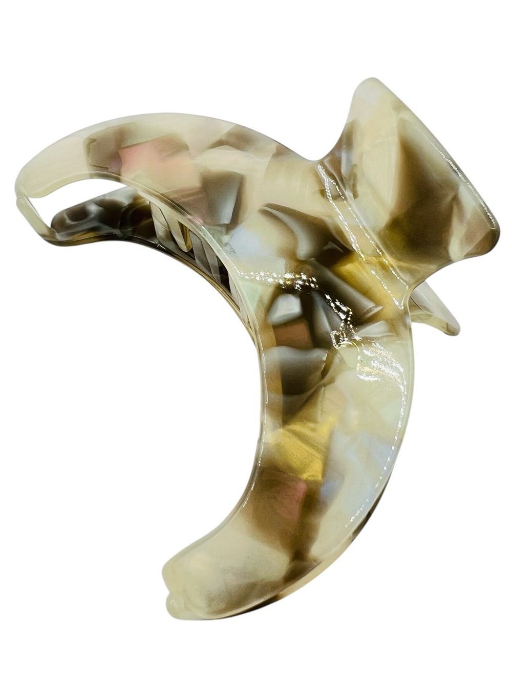 Taupe Cream Crescent Hair Clip New